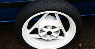Used, undamaged white 16" front wheel - free to collector