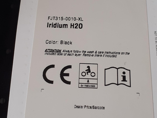 Rev'it Iridium H2O Waterproof Motorcycle Jacket Black Size XL 3