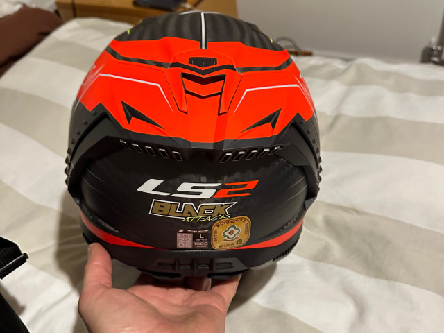 LS2 FF805 Thunder Helmet Carbon Black Attack Red / Yellow HV 0
