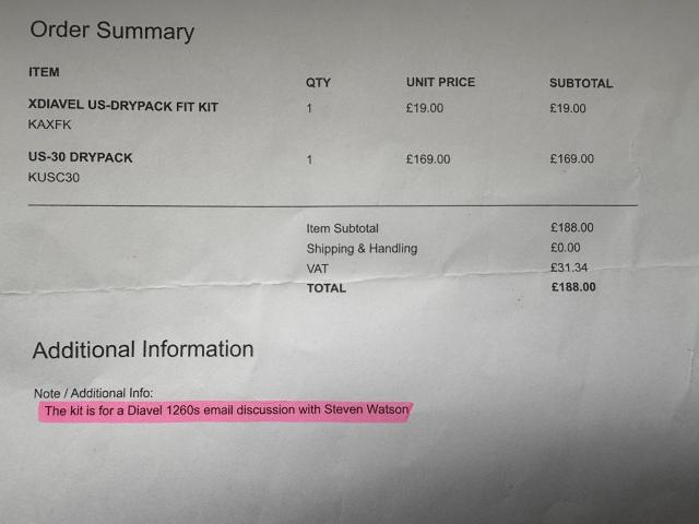 US30 Kriega pack with straps for 1260s/X Diavel 3