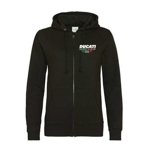 Ladies Black Zip Up Hoody XSmall-XLarge