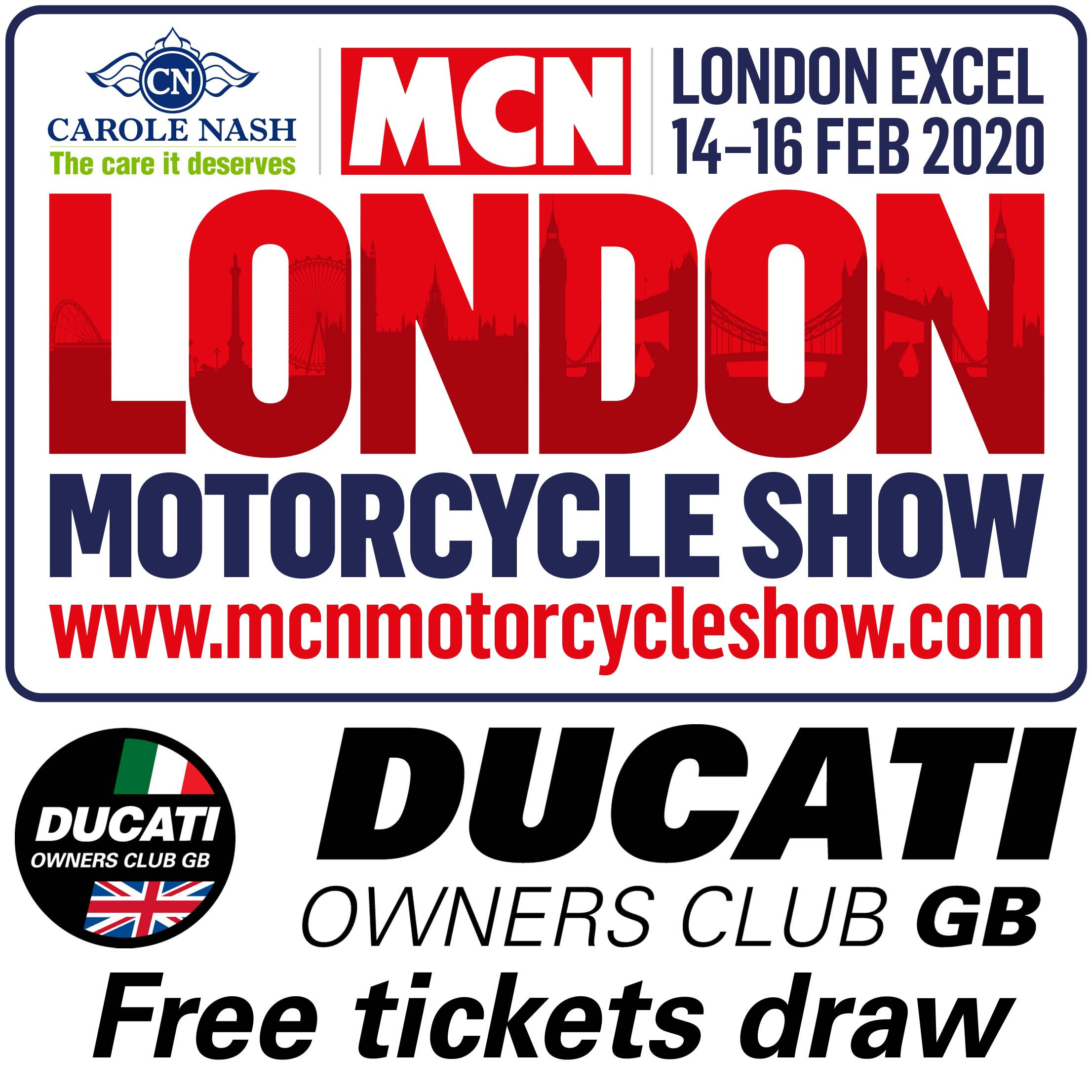 Carole Nash MCN London Motorcycle Show 2020 FREE tickets draw