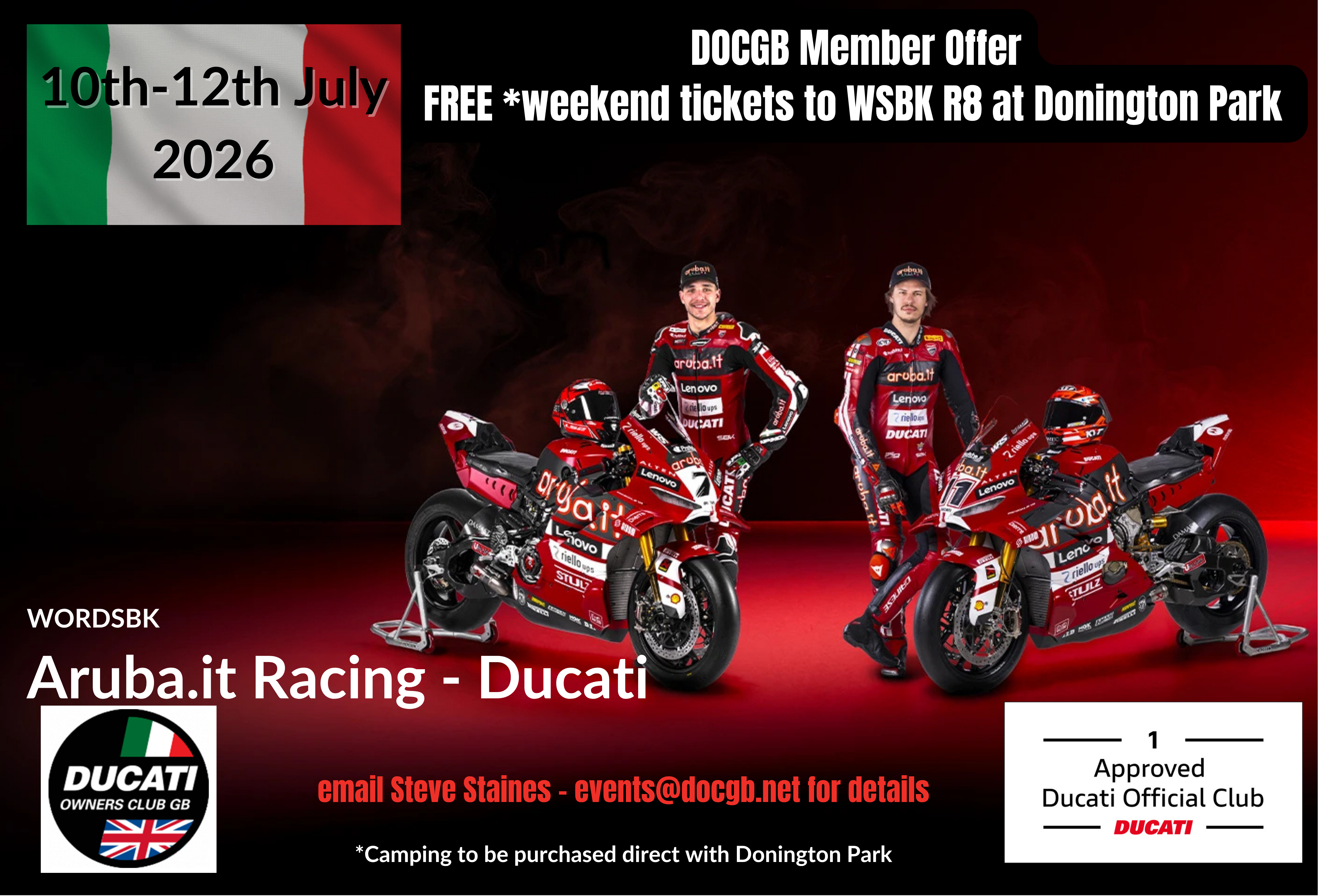 DOCGB Member Offer - FREE WSBK weekend pass for R8 Donington Park