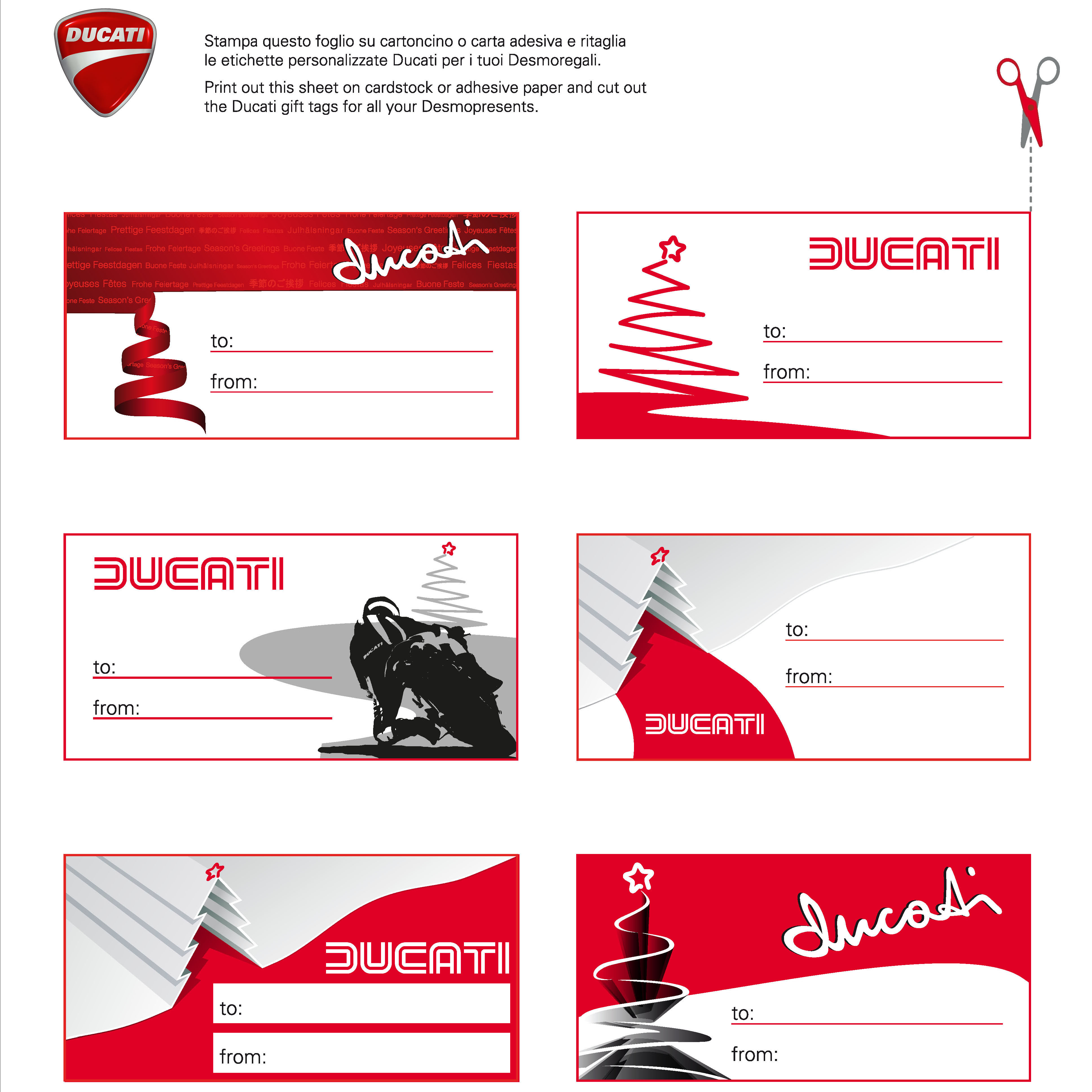 Ducati gift tags and decorations to download