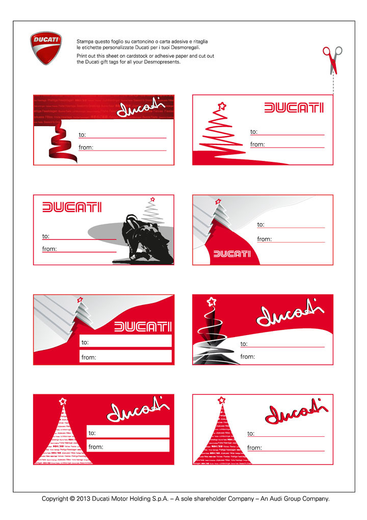 Ducati gift tags