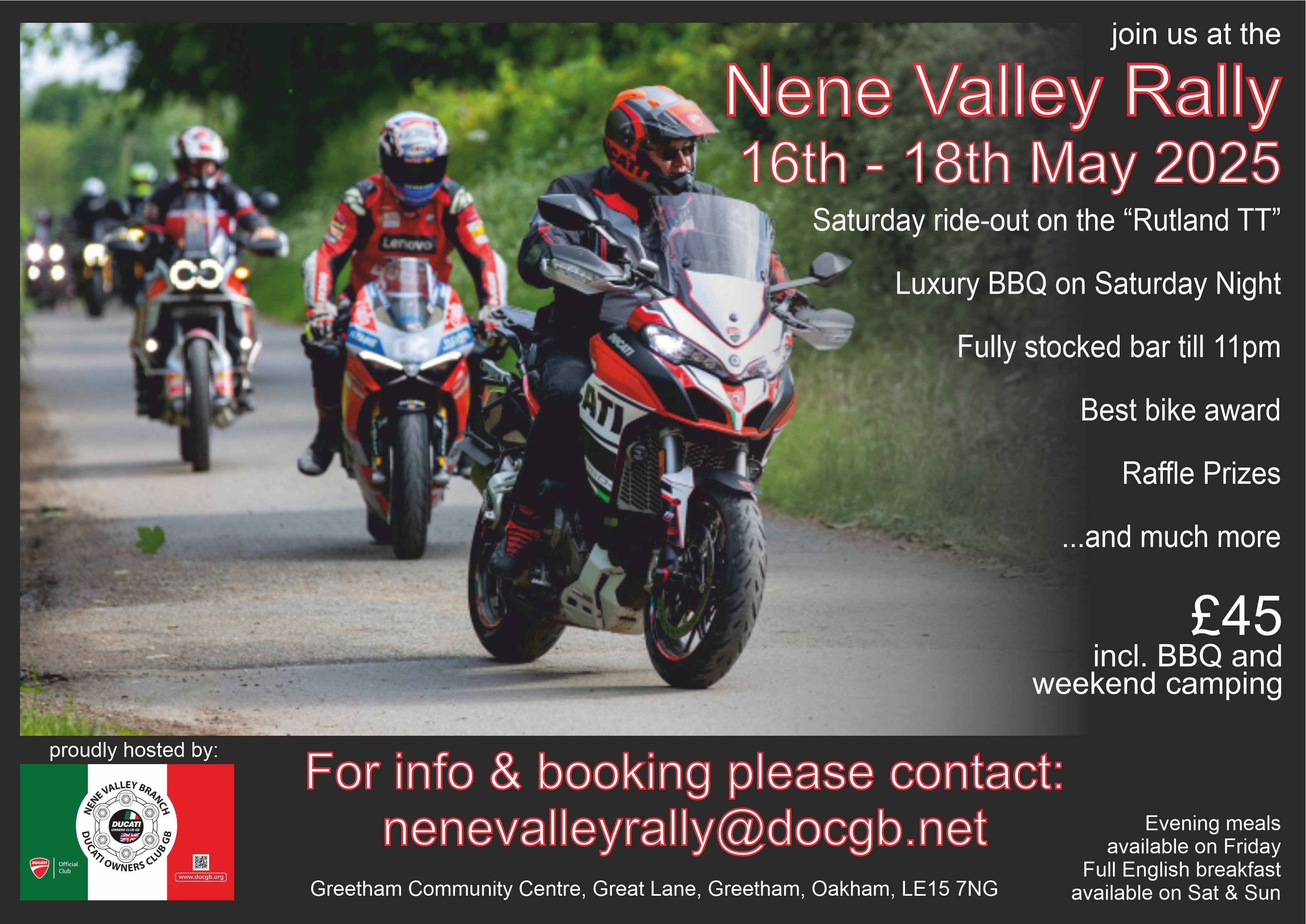 Ticket sales for the Nene Valley Rally will be closing on 25th April.