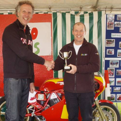 BMF 2009 DOCGB stand. Presenting the Chris Marshall Trophy for the best bike on stand