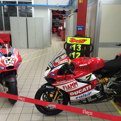 Ducati Factory Andrea Dovizioso and Chaz Davies. Behind the Blue doors!