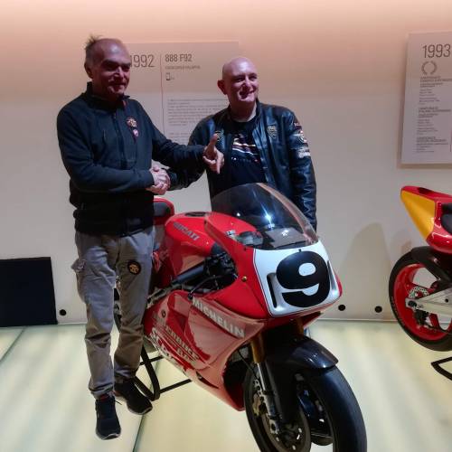 Ducati museum. Giancarlo Falappa and Martyn Edwards 2018